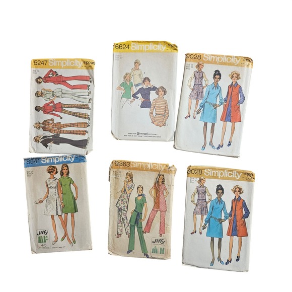 Simplicity Other - Lot of 6 Vintage 1970s Simplicity Women's Clothing Sewing Patterns Size 12 14 18